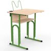Парта 05 4-6 р. гр. з вирізом під учня, стаканом та пюпітром, 600x500, кольорове ДСП 
