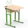 Парта 05 з нахилом 4-6 р. гр. з вирізом під учня, стаканом та пюпітром 600x500, кольорове ДСП 