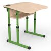 Парта Оптима з регульованим нахилом 3-6 р. гр. з вирізом під учня та стаканом 700x585, кольорове ДСП 
