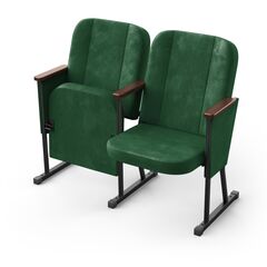 Крісло Алегро (2 секції, зелений колір), Стійка: 115 (з кріпленням до підлоги), Фальшпанель на бічних стійках: Є 