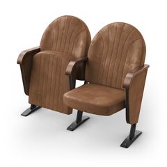 Крісло Опера (2 секції, коричневий колір), Стійка: 103 (з кріпленням до підлоги) 