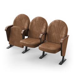 Крісло Опера (3 секції, коричневий колір), Стійка: 103 (з кріпленням до підлоги) 