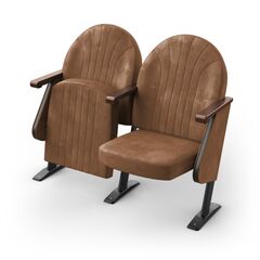 Крісло Опера (2 секції, коричневий колір), Стійка: 102 (з кріпленням до підлоги) 