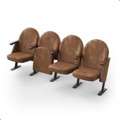 Крісло Опера (4 секції, коричневий колір), Стійка: 102 (з кріпленням до підлоги) 