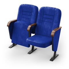 Крісло Овація (2 секції, синій колір), Стійка: 103 (з кріпленням до підлоги) 