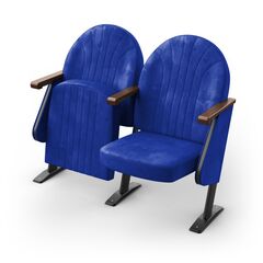 Крісло Опера (2 секції, синій колір), Стійка: 102 (з кріпленням до підлоги) 