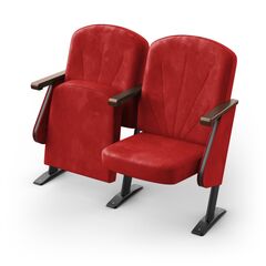 Кресло Лидер (2 секции, красный цвет), Стойка: 102 (с креплением к полу) 