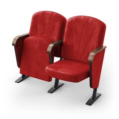 Крісло Лідер (2 секції, червоний колір), Стійка: 103 (з кріпленням до підлоги) 