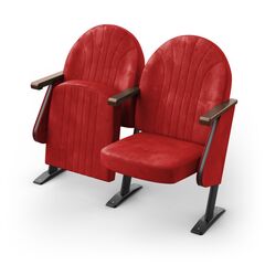 Крісло Опера (2 секції, червоний колір), Стійка: 102 (з кріпленням до підлоги) 