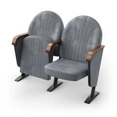 Крісло Опера (2 секції, сірий колір), Стійка: 103 (з кріпленням до підлоги) 