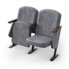 Кресло Лидер (2 секции, серый цвет), Стойка: 102 (с креплением к полу) 