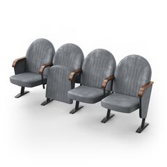 Крісло Опера (4 секції, сірий колір), Стійка: 103 (з кріпленням до підлоги) 