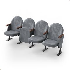 Крісло Опера (4 секції, сірий колір), Стійка: 102 (з кріпленням до підлоги) 