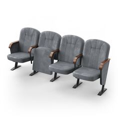 Крісло Ліра (4 секції, сірий колір), Стійка: 103 (з кріпленням до підлоги) 