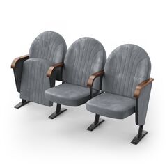 Крісло Опера (3 секції, сірий колір), Стійка: 103 (з кріпленням до підлоги) 