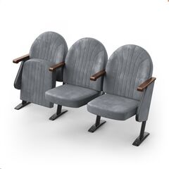 Крісло Опера (3 секції, сірий колір), Стійка: 102 (з кріпленням до підлоги) 