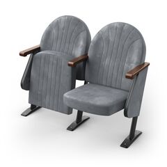 Крісло Опера (2 секції, сірий колір), Стійка: 102 (з кріпленням до підлоги) 