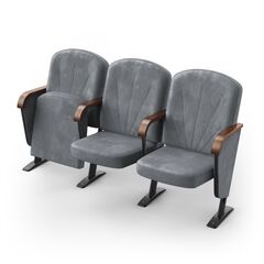 Крісло Лідер (3 секції, сірий колір), Стійка: 103 (з кріпленням до підлоги) 