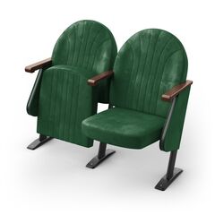 Крісло Опера (2 секції, зелений колір), Стійка: 102 (з кріпленням до підлоги) 