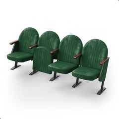 Крісло Опера (4 секції, зелений колір), Стійка: 102 (з кріпленням до підлоги) 