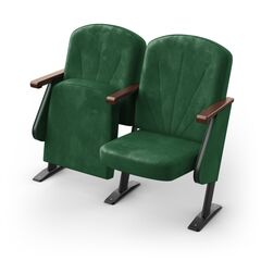 Кресло Лидер (2 секции, зеленый цвет), Стойка: 102 (с креплением к полу) 