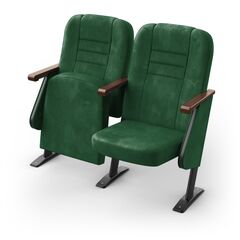 Крісло Овація (2 секції, зелений колір), Стійка: 102 (з кріпленням до підлоги) 