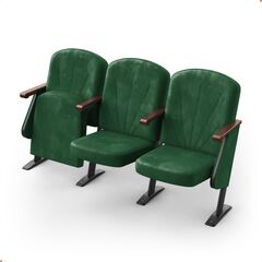 Кресло Лидер (3 секции, зеленый цвет), Стойка: 102 (с креплением к полу) 