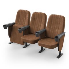 Крісло Бруклін (3 секції, коричневий колір), Стійка: 111 (з кріпленням до підлоги) 