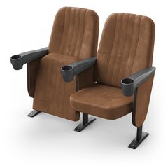 Крісло Бруклін (2 секції, коричневий колір), Стійка: 111 (з кріпленням до підлоги) 