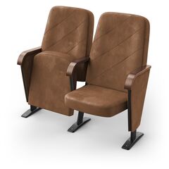 Крісло Аеро (2 секції, коричневий колір), Стійка: 104 (з кріпленням до підлоги) 