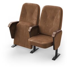 Крісло Соло (2 секції, коричневий колір), Стійка: 109 (з кріпленням до підлоги) 