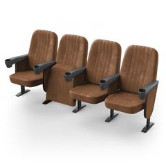 Крісло Бруклін (4 секції, коричневий колір), Стійка: 111 (з кріпленням до підлоги) 