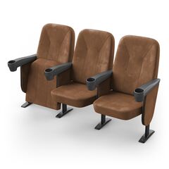 Кресло Соло (3 секции, коричневый цвет), Стойка: 111 (с креплением к полу) 