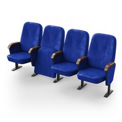 Крісло Соло (4 секції, синій колір), Стійка: 109 (з кріпленням до підлоги) 