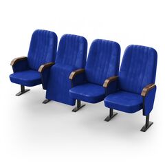 Крісло Бруклін (4 секції, синій колір), Стійка: 109 (з кріпленням до підлоги) 