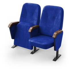 Крісло Соло (2 секції, синій колір), Стійка: 109 (з кріпленням до підлоги) 