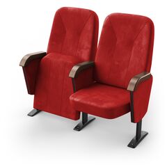 Крісло Соло (2 секції, червоний колір), Стійка: 109 (з кріпленням до підлоги) 