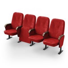 Крісло Соло (4 секції, червоний колір), Стійка: 109 (з кріпленням до підлоги) 