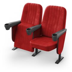 Крісло Бруклін (2 секції, червоний колір), Стійка: 111 (з кріпленням до підлоги) 