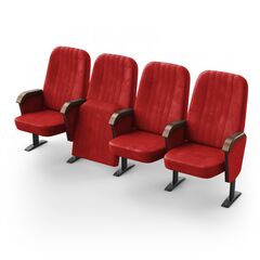 Крісло Бруклін (4 секції, червоний колір), Стійка: 109 (з кріпленням до підлоги) 