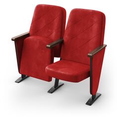 Крісло Аеро (2 секції, червоний колір), Стійка: 110 (з кріпленням до підлоги) 