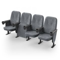 Крісло Соло (4 секції, сірий колір), Стійка: 111 (з кріпленням до підлоги) 