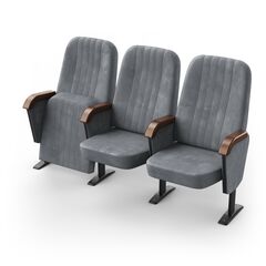 Крісло Бруклін (3 секції, сірий колір), Стійка: 109 (з кріпленням до підлоги) 