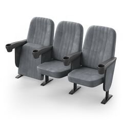 Крісло Бруклін (3 секції, сірий колір), Стійка: 111 (з кріпленням до підлоги) 