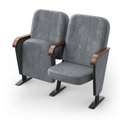 Крісло Колізей (2 секції, сірий колір), Стійка: 104 (з кріпленням до підлоги) 