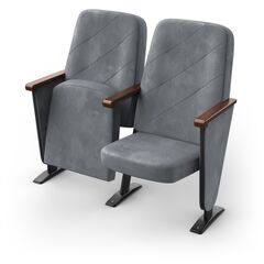 Крісло Аеро (2 секції, сірий колір), Стійка: 110 (з кріпленням до підлоги) 