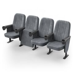 Крісло Бруклін (4 секції, сірий колір), Стійка: 111 (з кріпленням до підлоги) 