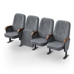 Крісло Бруклін (4 секції, сірий колір), Стійка: 109 (з кріпленням до підлоги) 