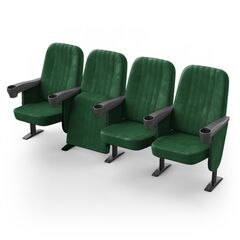 Крісло Бруклін (4 секції, зелений колір), Стійка: 111 (з кріпленням до підлоги) 