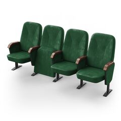 Крісло Соло (4 секції, зелений колір), Стійка: 109 (з кріпленням до підлоги) 